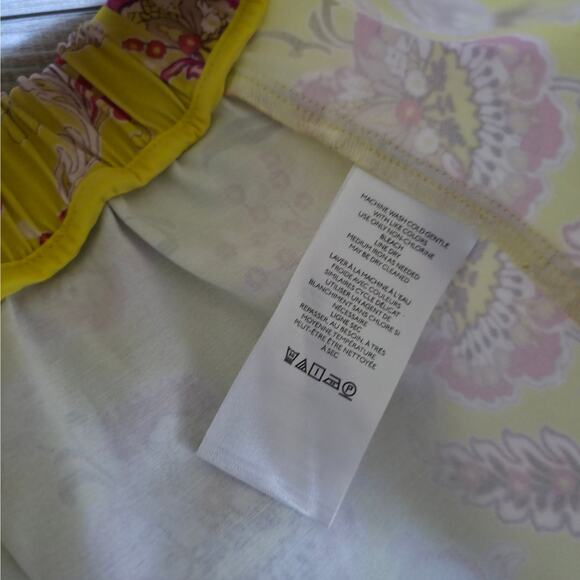 Anthropologie Maeve Paisley Yellow/Pink Sleeveless Tube Top Women Sz 4 - Picture 7 of 9